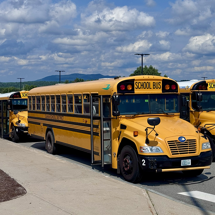 School Buses in Front of SMS